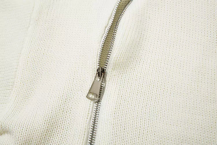 Gemütlicher, lässiger Pullover mit doppeltem Reißverschluss