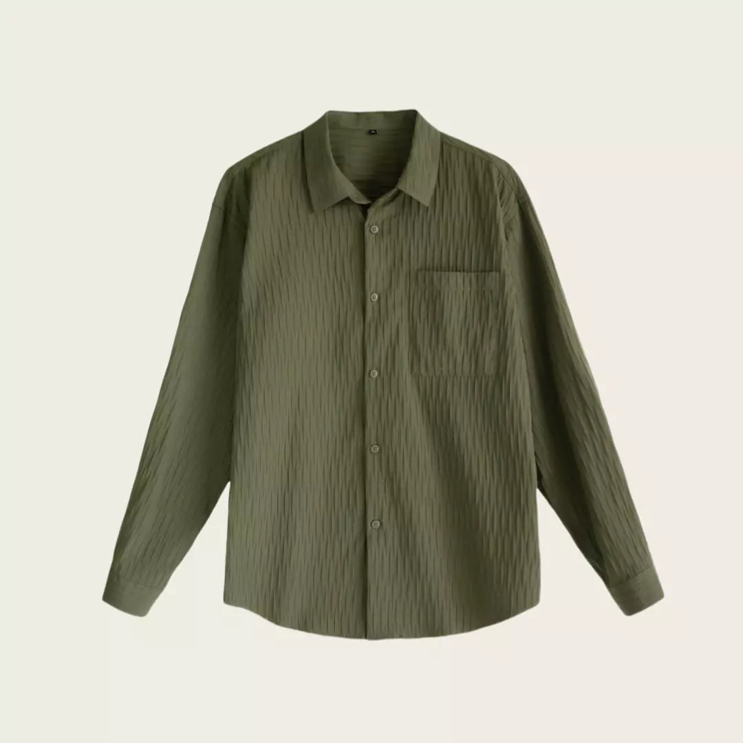 Herrenhemd mit Struktur, einfarbig, für den Herbst