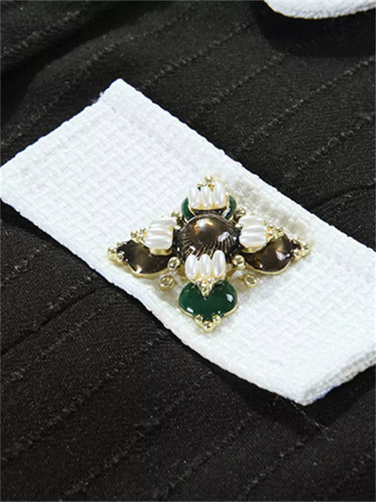 Vestido ajustado retro con bloques de color y botones