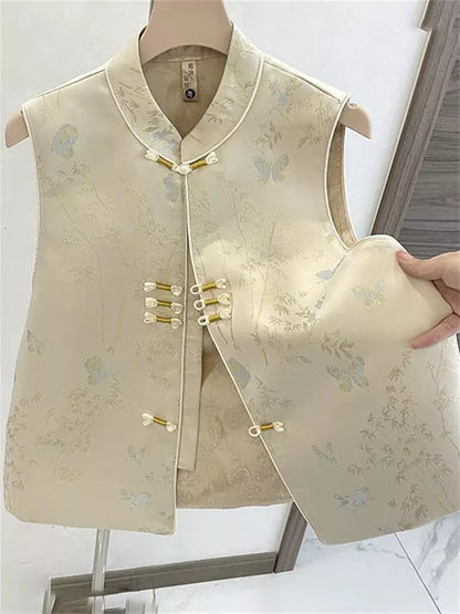 Chinesische Damenweste – Leichte Frühlings- und Herbstweste mit Froschknöpfen