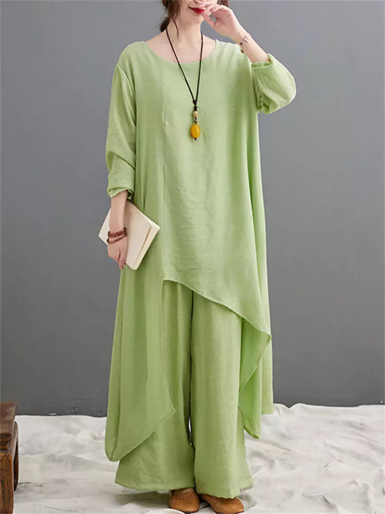 Women's Chinese Zen Meditation Outfit Cotton Linen Tai Chi Set with Buddhist-Inspired Design