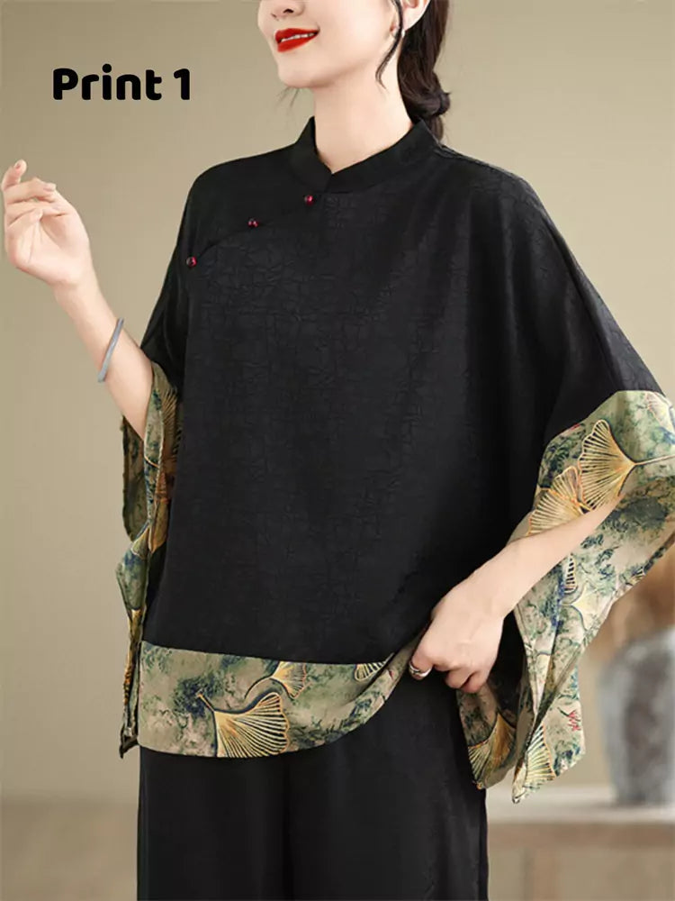 Fashionable Plus Size Xiangyun Silk Blouse for Women