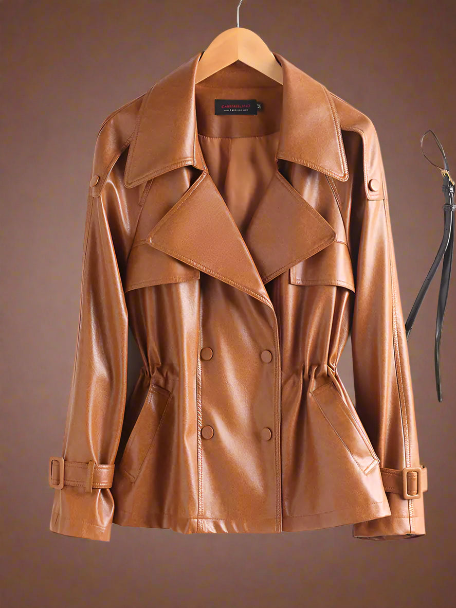 Brown leather jacket 