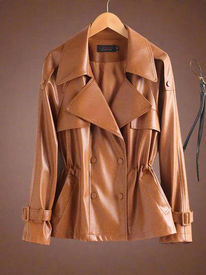 Brown leather jacket 