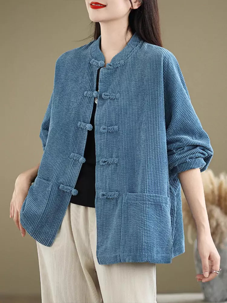 Corduroy Vintage Long Sleeve Jacket for Women