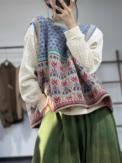 Women's Retro Mori Style Knitted Vest
