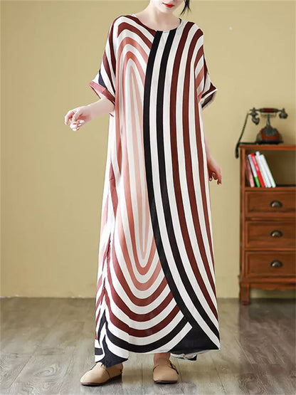 Strandkleid im Boho-Stil, Übergröße, Kurzarm, Übergröße