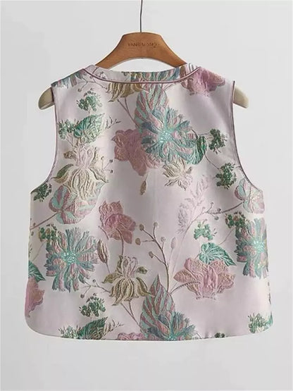 Stilvolle, strukturierte Song-Brokatweste – Elegante Damenweste im neuen chinesischen Stil