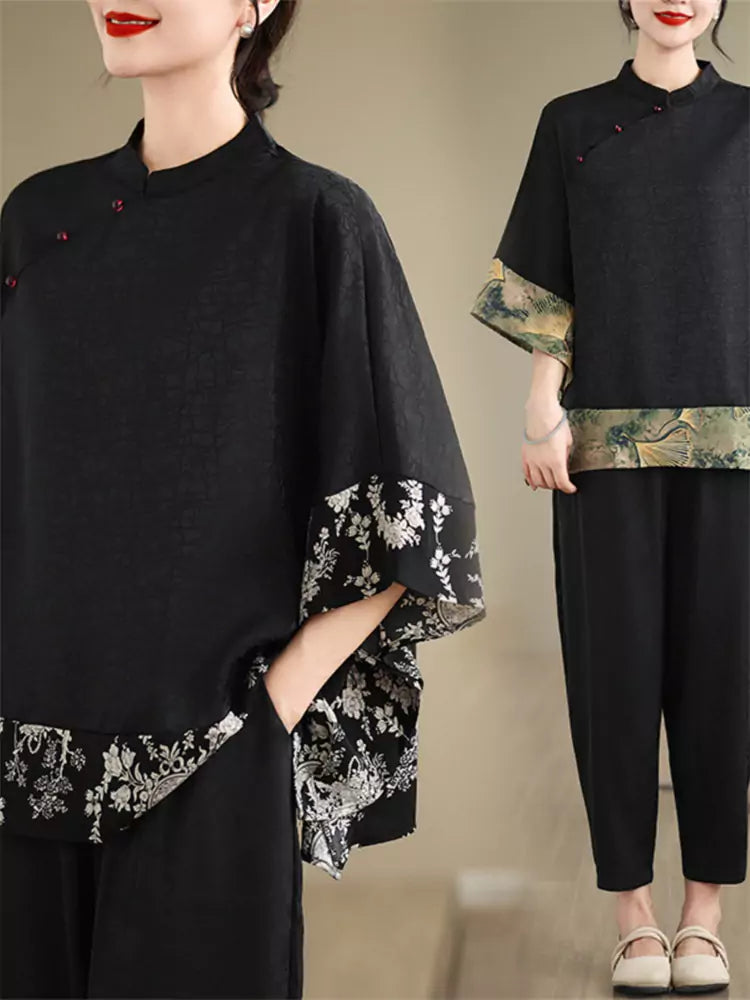Fashionable Plus Size Xiangyun Silk Blouse for Women