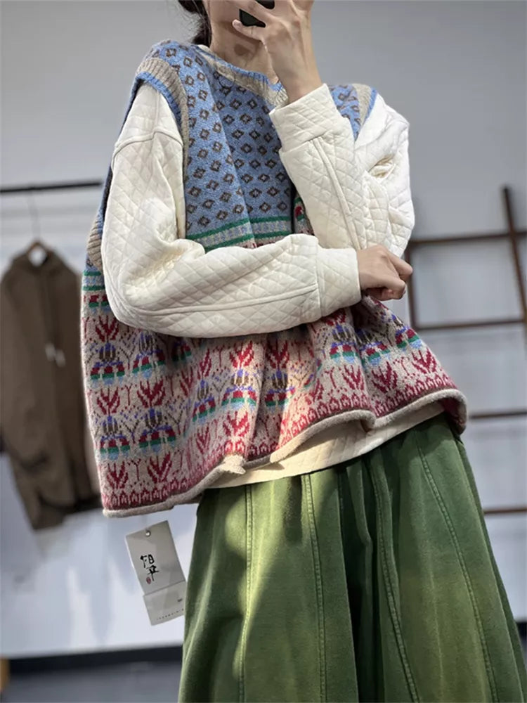 Women's Retro Mori Style Knitted Vest