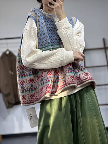 Women's Retro Mori Style Knitted Vest