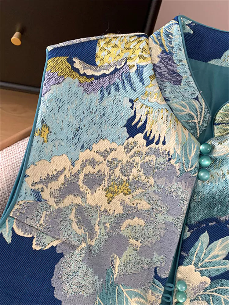 Chic Embroidered Vest with Oriental Flair
