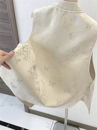 Chinesische Damenweste – Leichte Frühlings- und Herbstweste mit Froschknöpfen