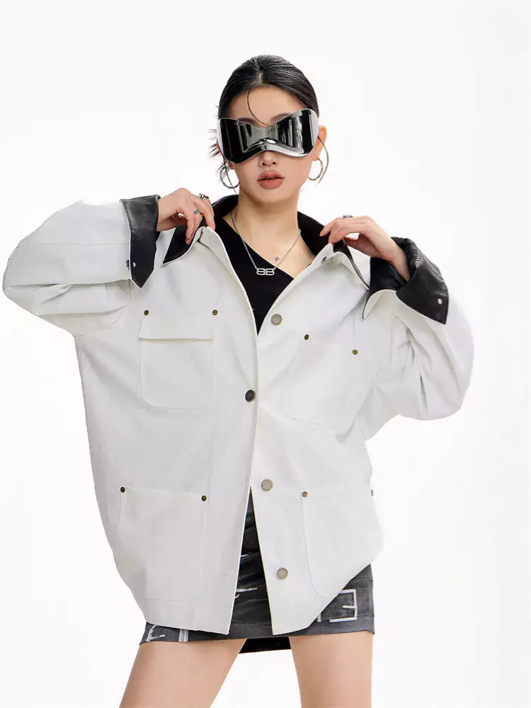American Style Khaki Short Trench Jacket for Women
