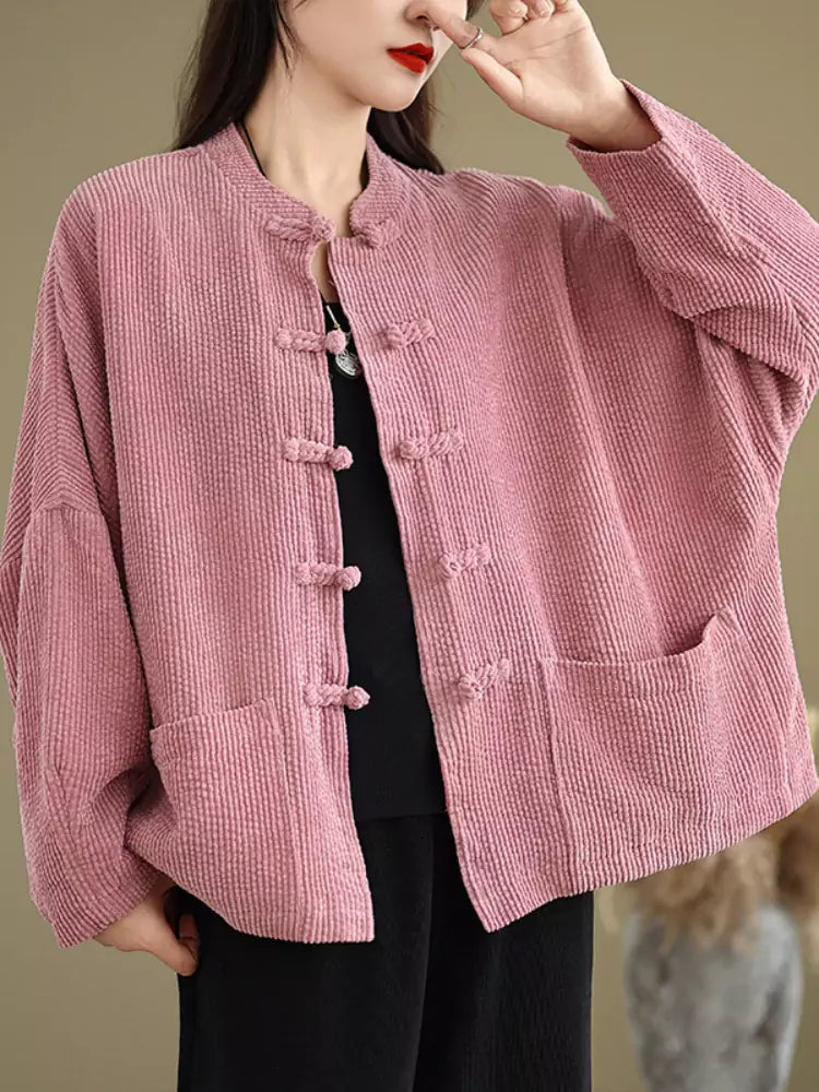 Corduroy Vintage Long Sleeve Jacket for Women