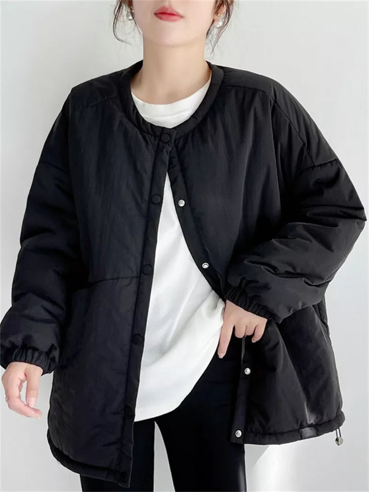 Schwarze, weiche und leichte Steppjacke für Damen