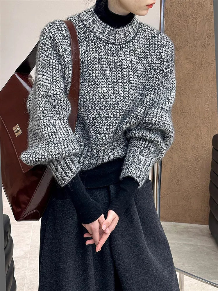 Textured Waist-Fit Short Knit Cardigan for Women
