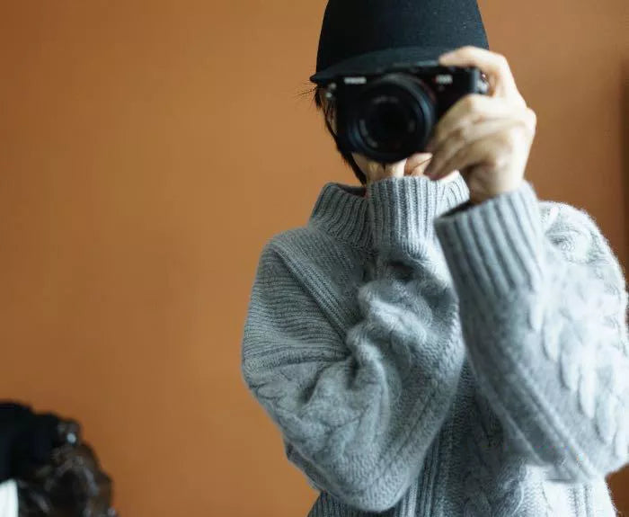 Suéter de punto trenzado grueso con cuello alto para mujer: jersey grueso y cálido para invierno