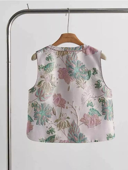 Stilvolle, strukturierte Song-Brokatweste – Elegante Damenweste im neuen chinesischen Stil