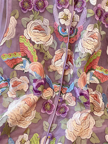 Neue Sommerweste im chinesischen Stil aus Maulbeerseide mit aufwendiger Stickerei