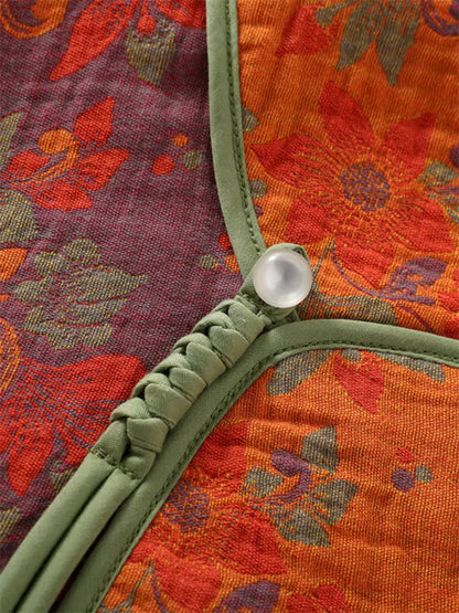 Nuevo conjunto de salón de gasa doble de algodón de estilo chino para mujer