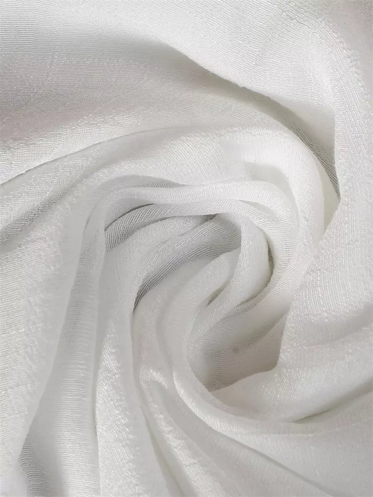 Asymmetrischer A-Linien-Midirock aus Baumwoll-Leinen-Mischgewebe mit Spitzenbesatz für Damen