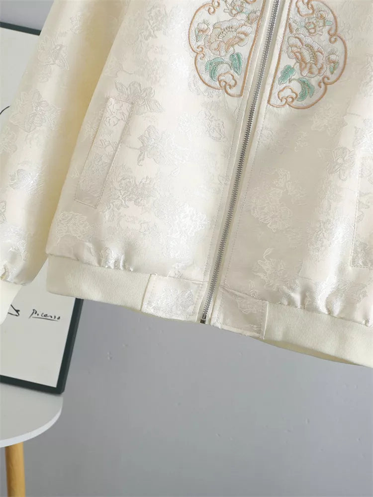 Kurze, bestickte Jacke im chinesischen Stil für Damen