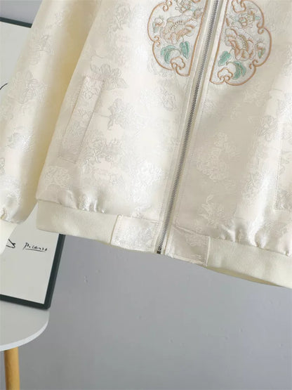 Kurze, bestickte Jacke im chinesischen Stil für Damen