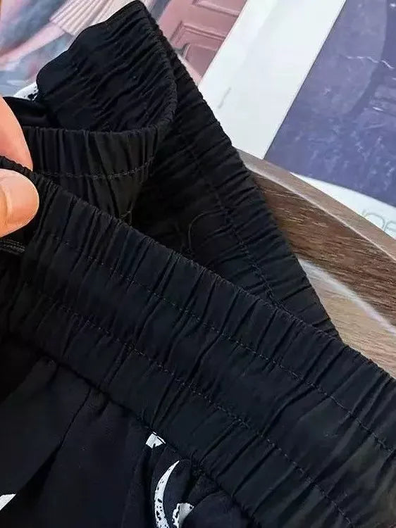 Pantalones anchos de gasa con lunares vintage para mujer