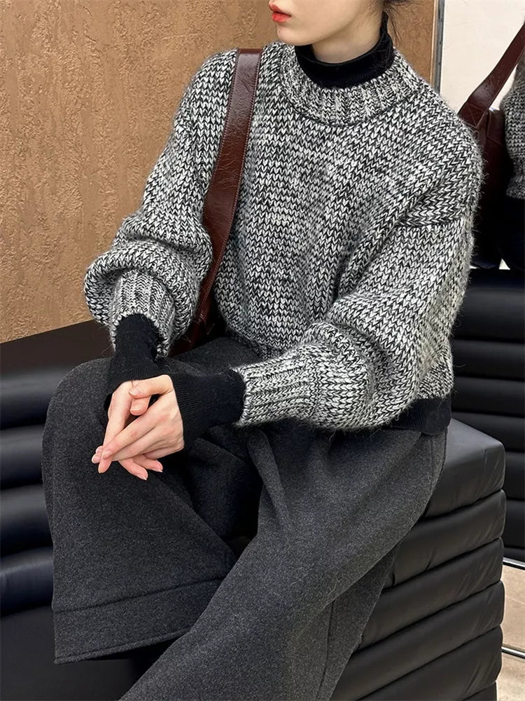 Textured Waist-Fit Short Knit Cardigan for Women