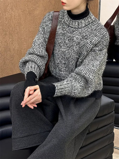 Cárdigan de punto corto texturizado y ajustado a la cintura para mujer