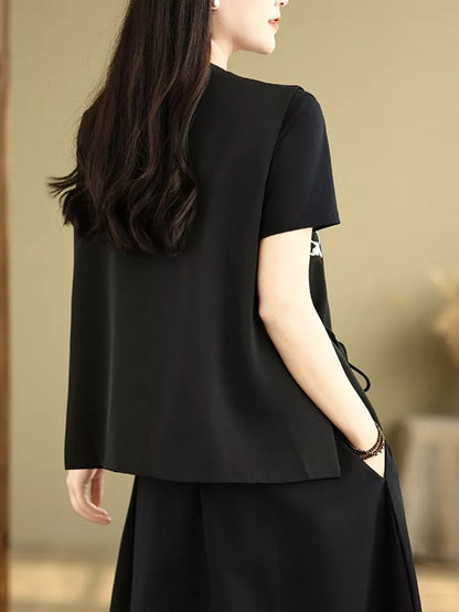 Vintage Embroidered V-Neck Short Vest for Women