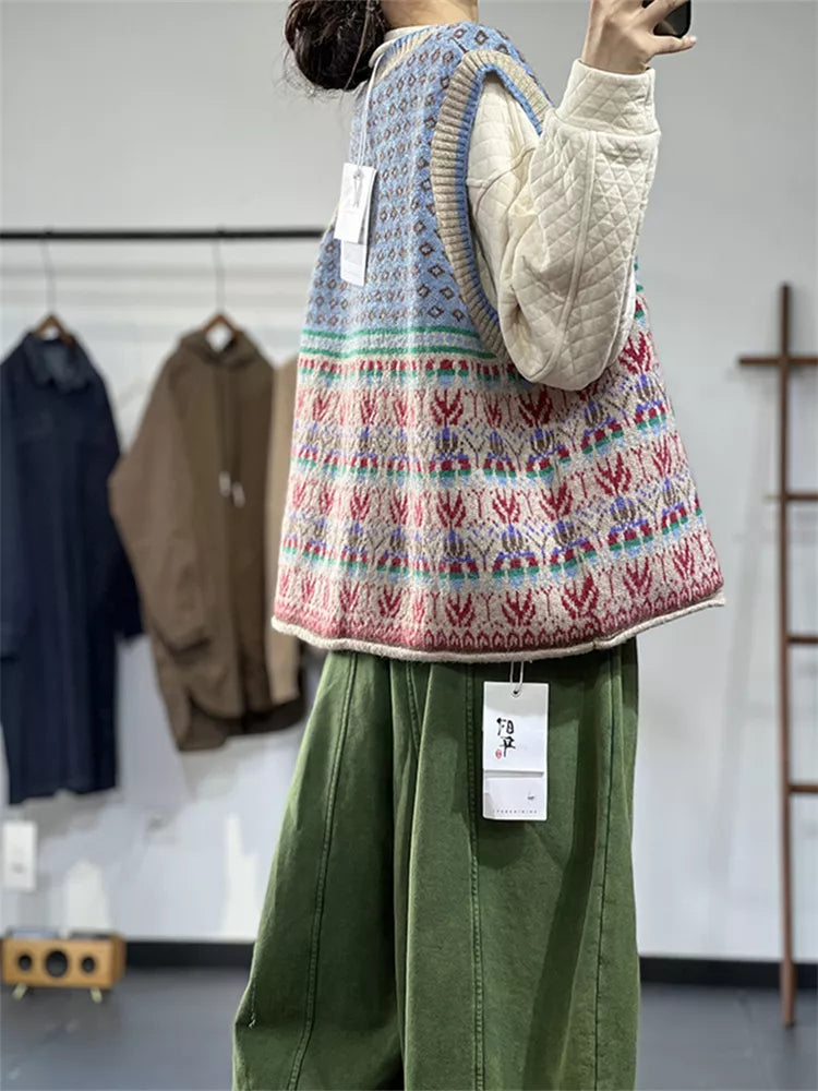 Women's Retro Mori Style Knitted Vest