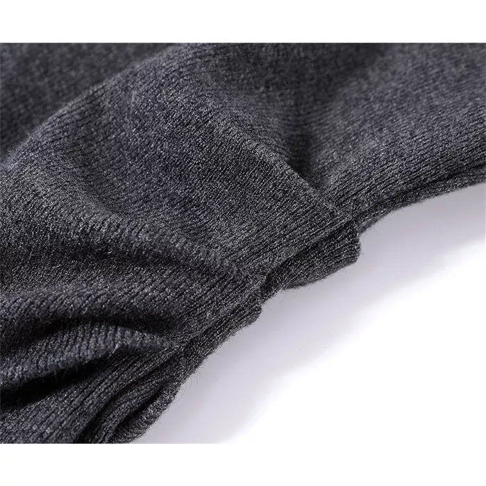 Dark Gray Sweet-Chic V-Neck Slim Knit Top for Women