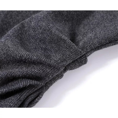 Dark Gray Sweet-Chic V-Neck Slim Knit Top for Women