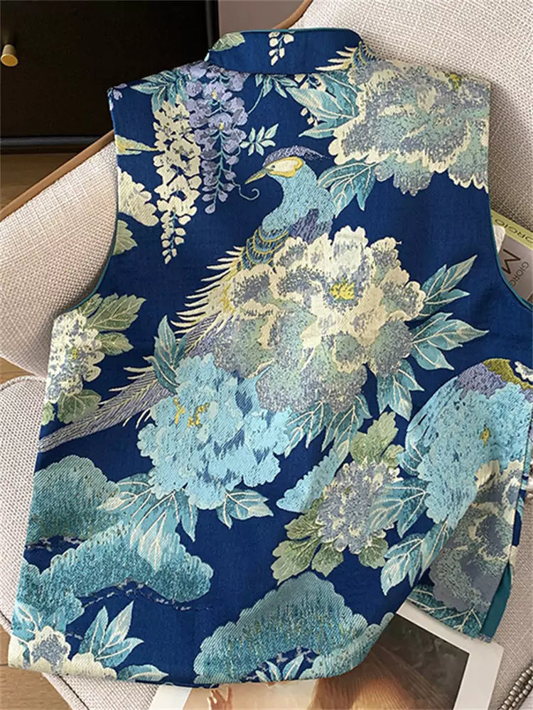 Chic Embroidered Vest with Oriental Flair