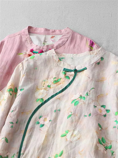 Vintage Floral Qipao Dress – Elegant Modern Chinese Cheongsam for Daily Wear