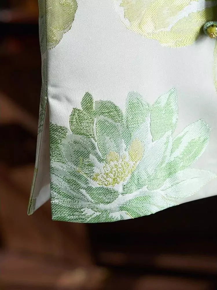 Elegante chaleco floral de jacquard para mujer: nueva prenda de moda china para la primavera de 2025