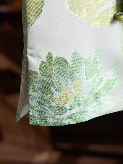 Elegante Jacquard-Weste mit Blumenmuster für Damen – Neues modisches Oberteil im chinesischen Stil für Frühling 2025