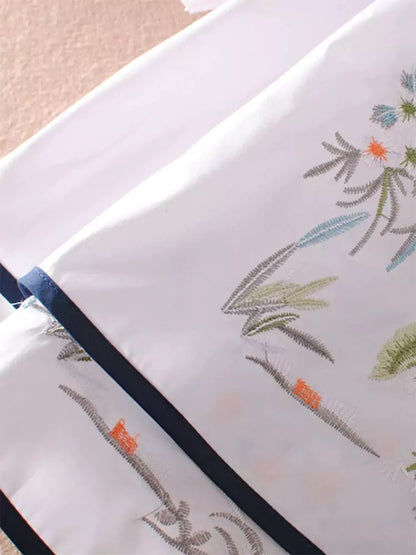 Trendige, bestickte, locker geschnittene Kurzarmbluse mit eleganten Details für Damen