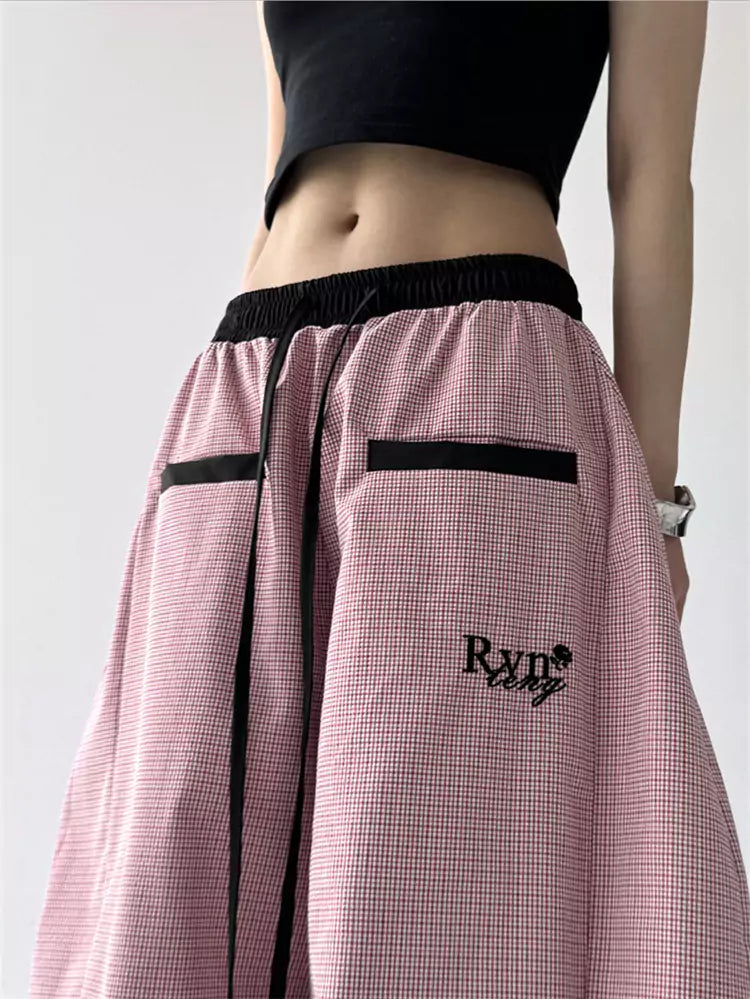 American Street Style Striped Loose Fit Blade Pants for Women