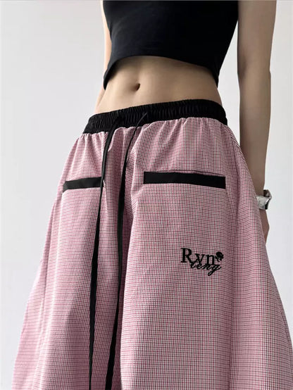 Pantalones holgados a rayas estilo urbano americano para mujer