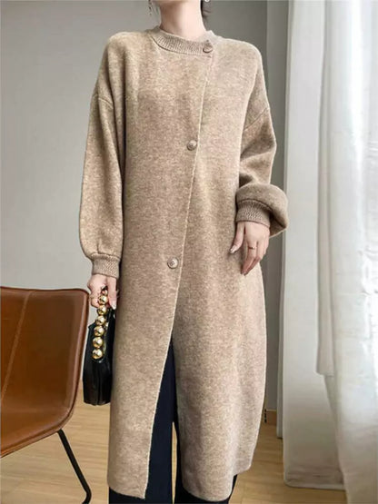 Cárdigan largo de punto vintage para mujer