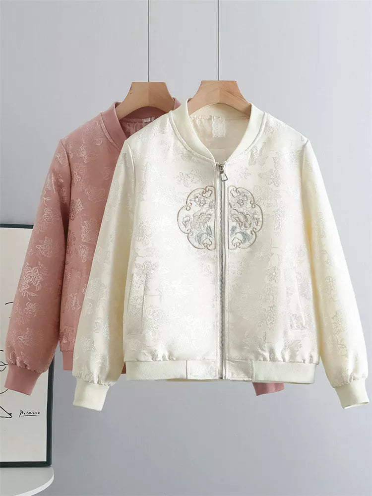 Kurze, bestickte Jacke im chinesischen Stil für Damen