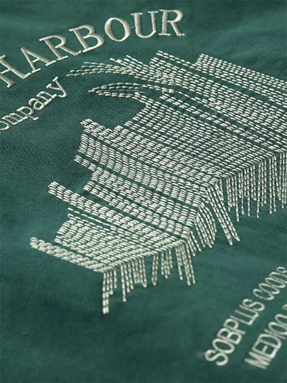 Grüner Baumwoll-Trenchcoat mit Kapuze für Damen