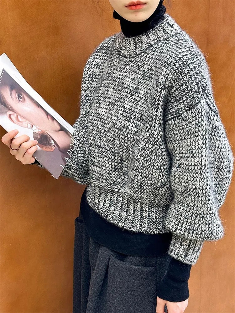 Textured Waist-Fit Short Knit Cardigan for Women