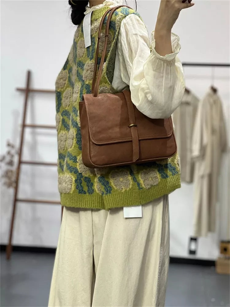 Vintage-Strickweste mit Jacquard-Muster und Farbblock-Design für Damen
