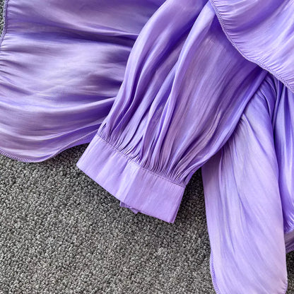 Stilvolle, elegante Bluse mit Rüschenbesatz, Rundhalsausschnitt, lockerem Schnitt und langen Ärmeln für Damen