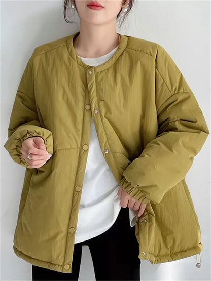 Senfgelbe, weiche und leichte Steppjacke für Damen