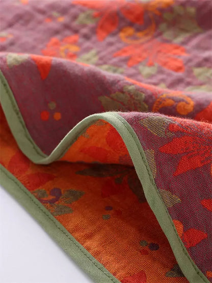 Nuevo conjunto de salón de gasa doble de algodón de estilo chino para mujer